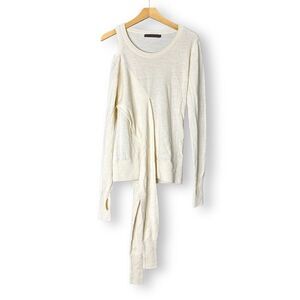 Free People x Nicholas K Alpaca One-Shoulder Alpaca Wool Wrap Sweater $599 Small
